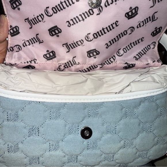 Juicy Couture light wash denim Y2Cute Flap crossbody/hand bag - Picture 8 of 12